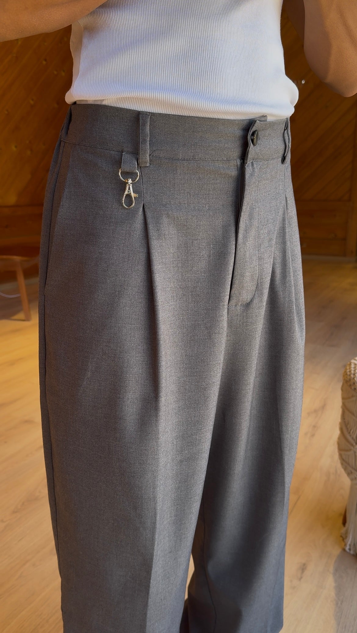 Grey pleated pants