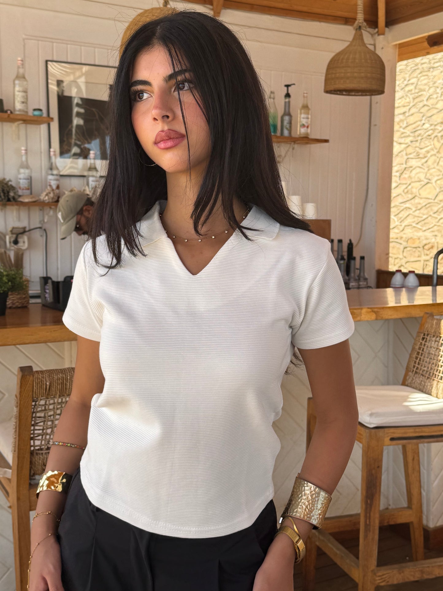 white women's polo shirt