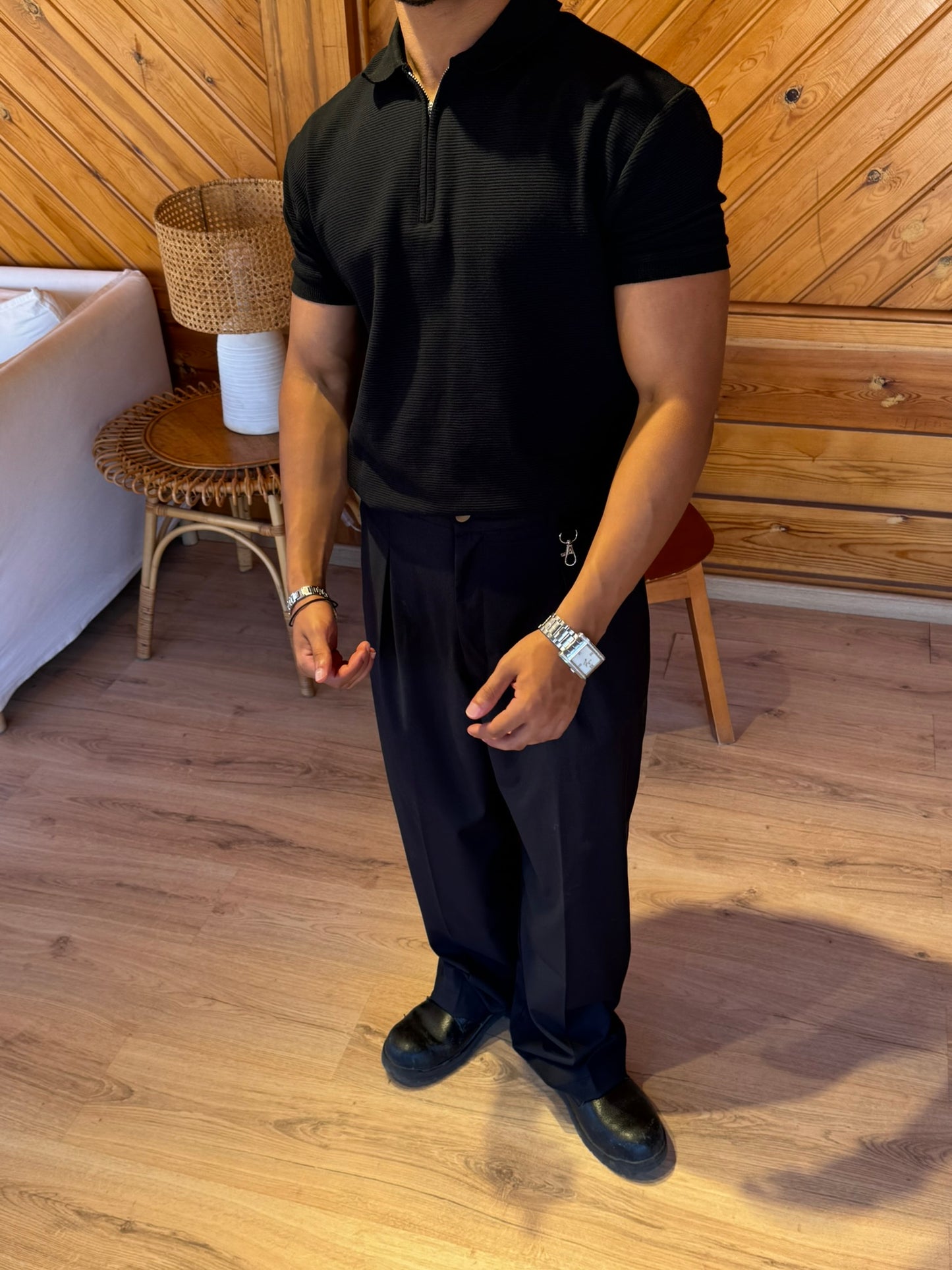 Black Pleated Pants