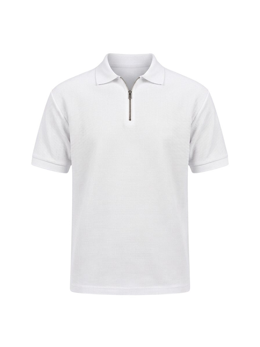 White Quarter Zip Polo