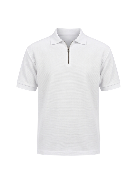 White Quarter Zip Polo